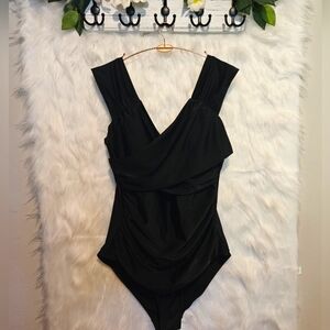 Swimsuits For All Ruched Crossed Top One Piece Swimsuit